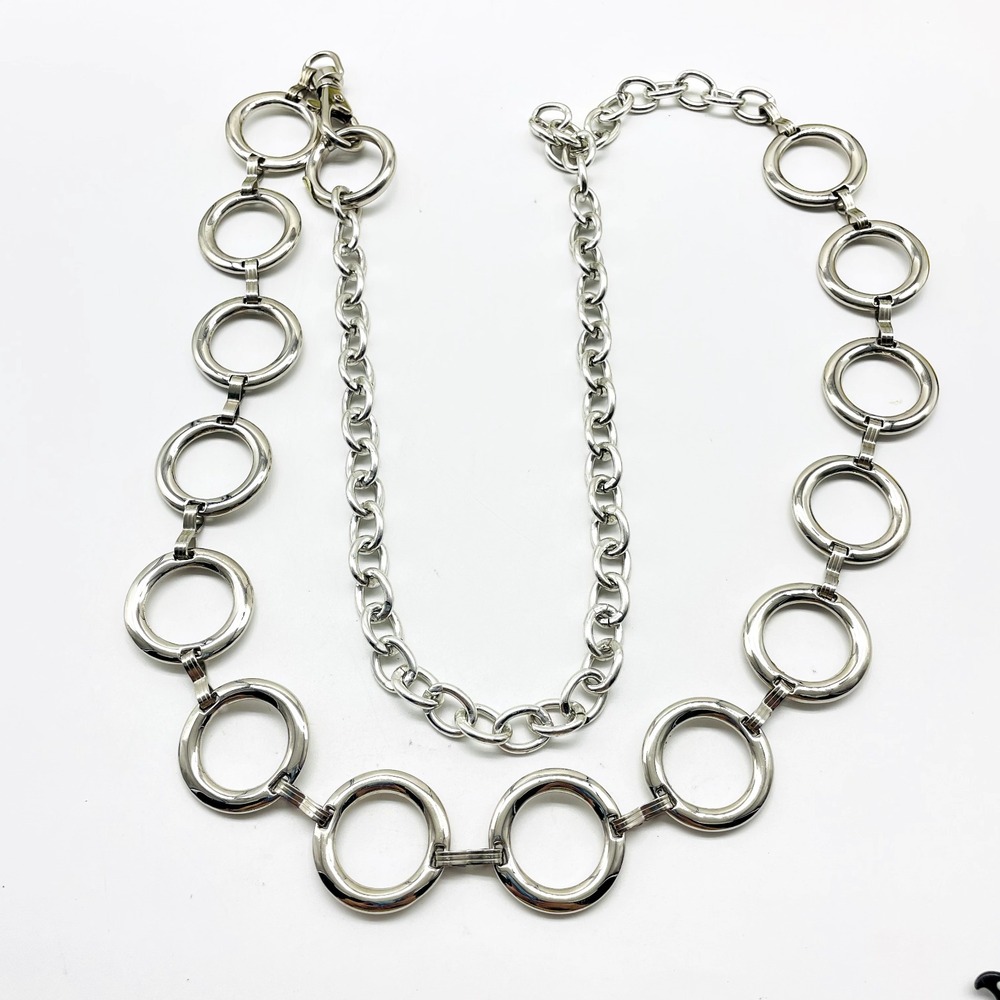 Chain Link Metallic Belt Womens 40 Inch Boho Festival Party Hippie